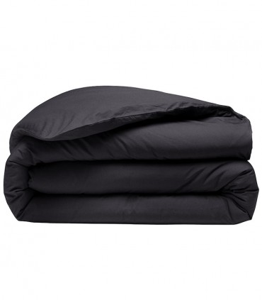 Housse de couette percale lavé noir
