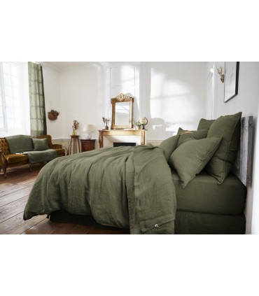Draps housse en lin lavé