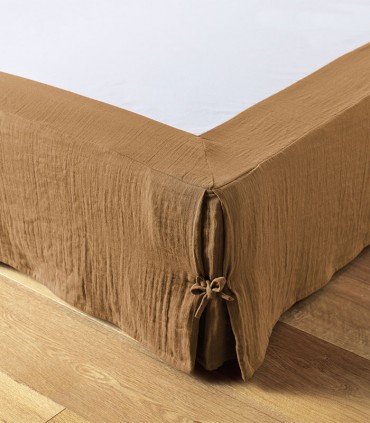 Cache sommier en gaze  de coton blanc - Cache sommier