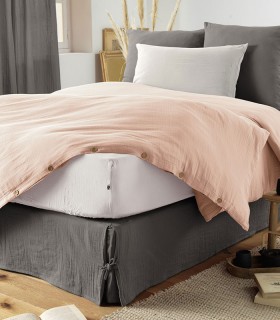 Cache sommier en gaze  de coton blanc - Cache sommier