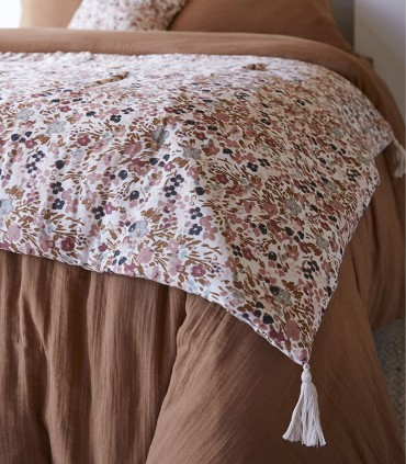 Courtepointe en gaze de coton imprimée