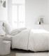 Parure 100% coton percale chantilly et mastic