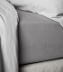 Drap housse percale lavé craie