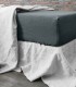 Drap housse lin lavé vert olive