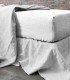 Drap housse lin lavé blanc