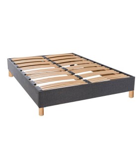 Sommier style Scandinave tissu gris chiné - Livraison Offerte - Mylittlebed